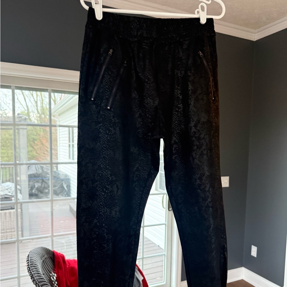 Fate Faux Suede Snakeskin Joggers size small